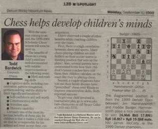 Rocky Mountain News – Chess in the Classroom